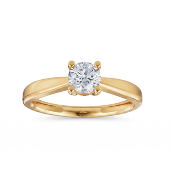 Luxury Solitaire fingerring, med i alt 0,50 ct Labgrown diamant i 14 kt guld